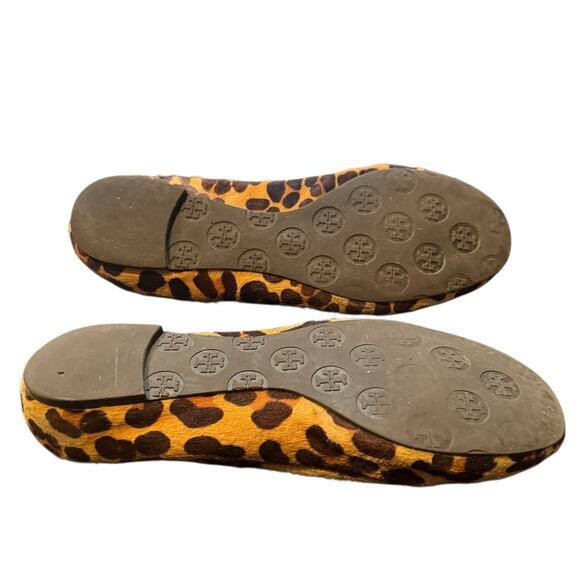 Tory Burch Pony Hair Leopard Print Reva Ballet Flats Size 9.5 - Picture 6 of 8